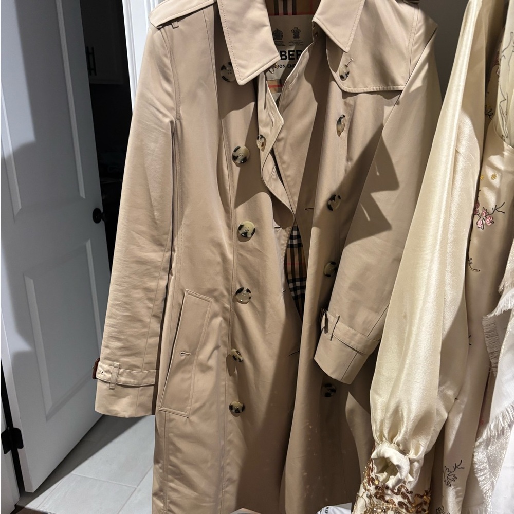 Burberry Tan Trench with Check Interior